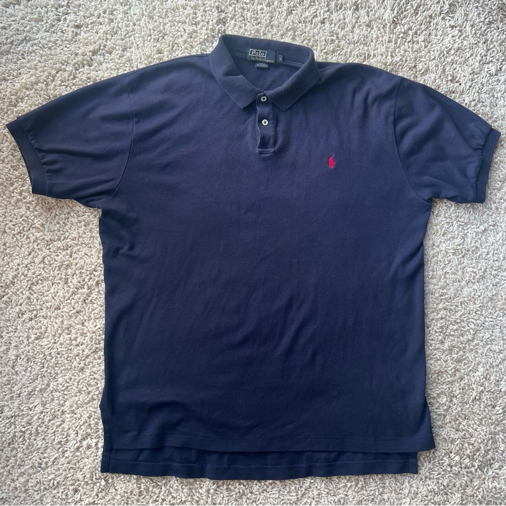 Polo Ralph Lauren Classic Blue Navy Men’s Polo Short Pima Cotton Large